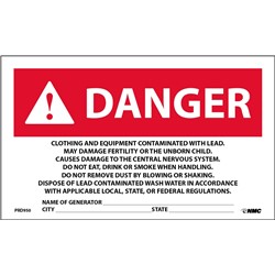 Contaminated With Lead Generator Label