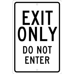 Exit Only Do Not Enter Sign