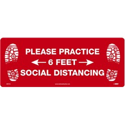 6 Feet Social Distancing 8" x 20" PSV