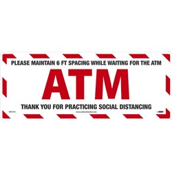 ATM Social Distancing Walk On Floor Sign