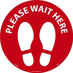 Please Wait Footprint Walk On Floor Sign