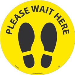 Please Wait Footprint Walk On Floor Sign