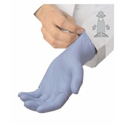 Blue Nitrile Glove Powdered 4 Mil Small