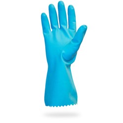 Blue Latex Glove Flock Lined Large