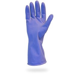 Purple Latex Glove Flock Lined Large