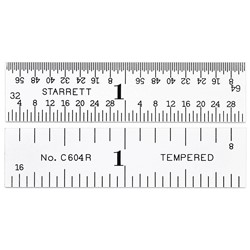 2" Spring-Tempered Steel Rule 4R Grad