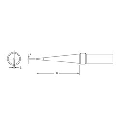 .031" x 1.0" x 700° PT Long Conical Tip